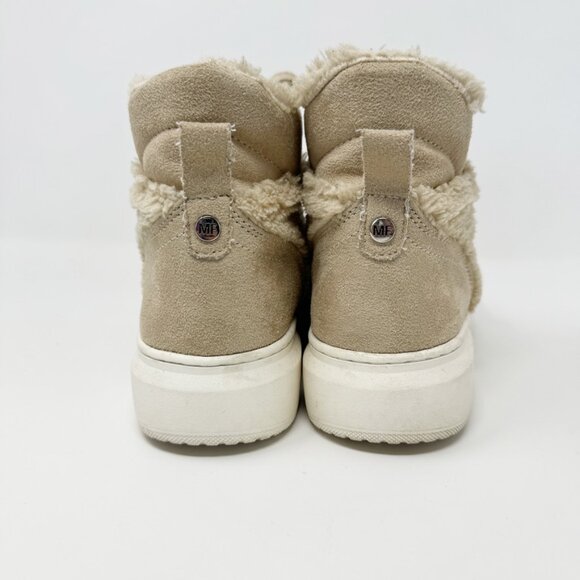 Marc Fisher Womens Tan Faux Suede Leather & Fur Lace Up Boot  Size 8 - Picture 5 of 10